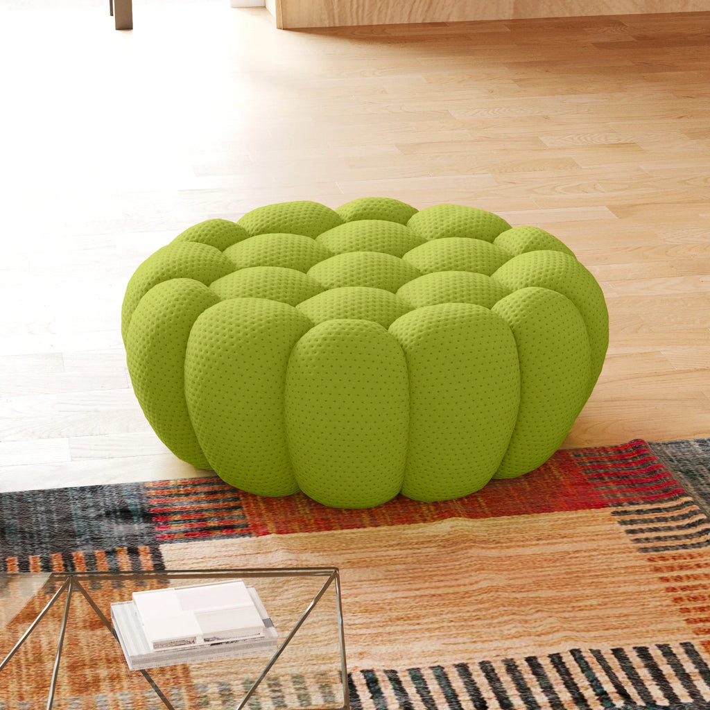 Essential lime-green 3D-Knitted Fabric Ottomans | 1-Piece, 3D-Knitted Fabric, Compact Design