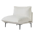 Deluxe Cloud 1-Seater Beige Modular Single Sofa | 1-Piece, Velvet Fabric, Small Space