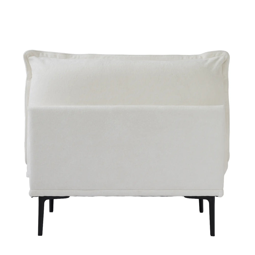 Deluxe Cloud 1-Seater Beige Modular Single Sofa | 1-Piece, Velvet Fabric, Small Space