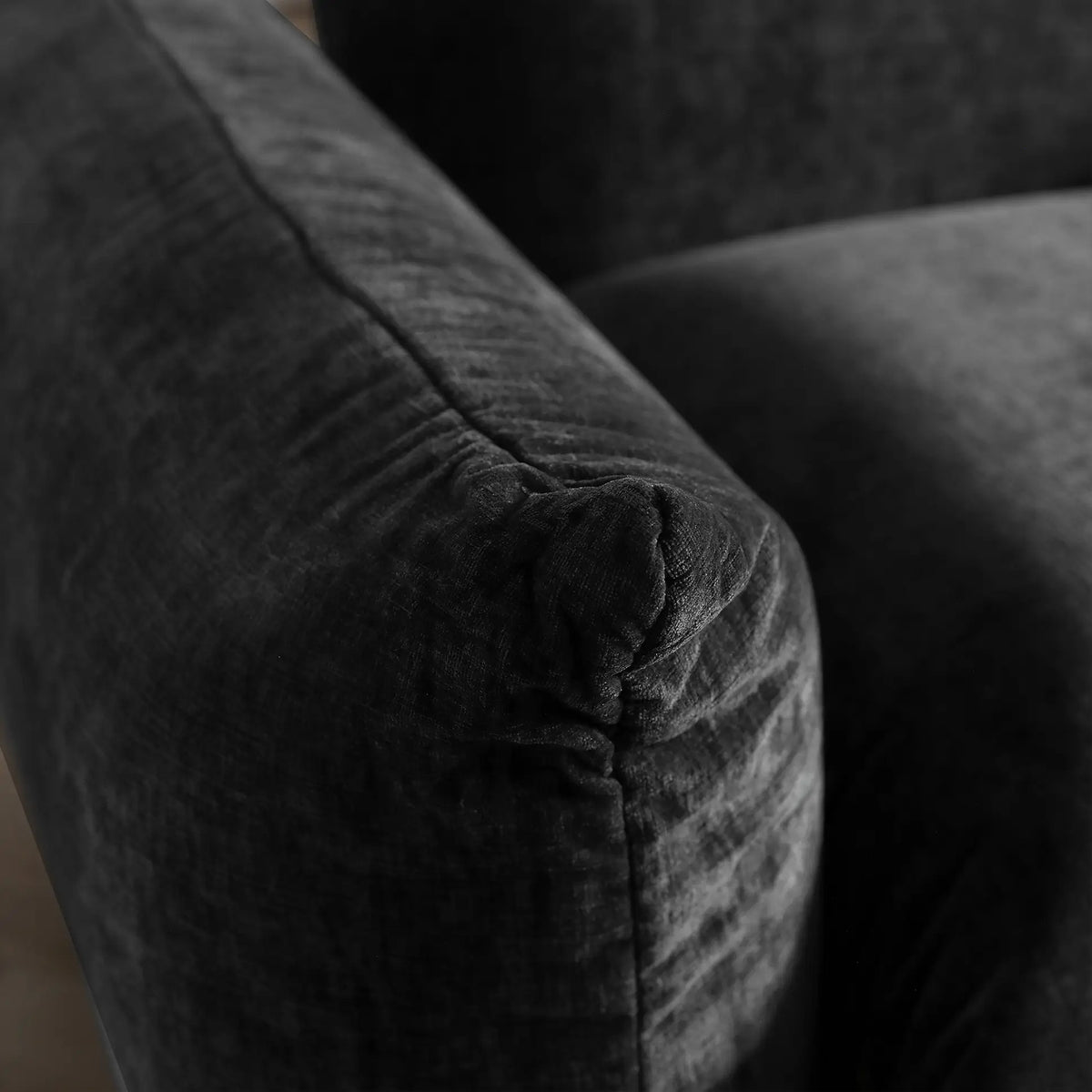 Matrix Black 2-Seater Loveseat | 2-Piece, Chenille Fabric, Fixed Upholstery