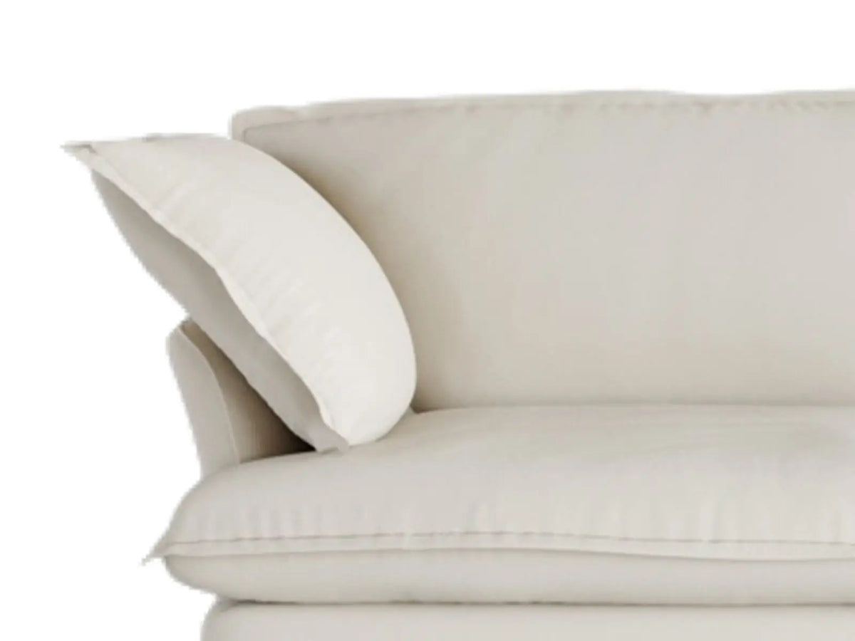 Deluxe Cloud 1-Seater Beige Washable Single Sofa | 1-Piece, Linen and Cotton Fabric, Modular Design