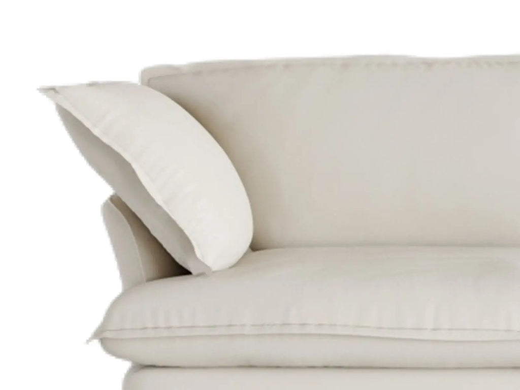 Deluxe Cloud Beige 4-Seater Sofa with Storage | 5-Piece (includes 1 ottoman), Linen and Cotton Fabric, Washable Covers