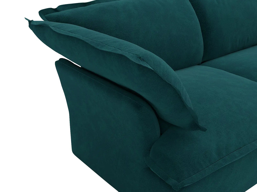 Deluxe Cloud Turquoise 1-Seater Single Sofa | 1-Piece, Velvet Fabric, Washable Covers