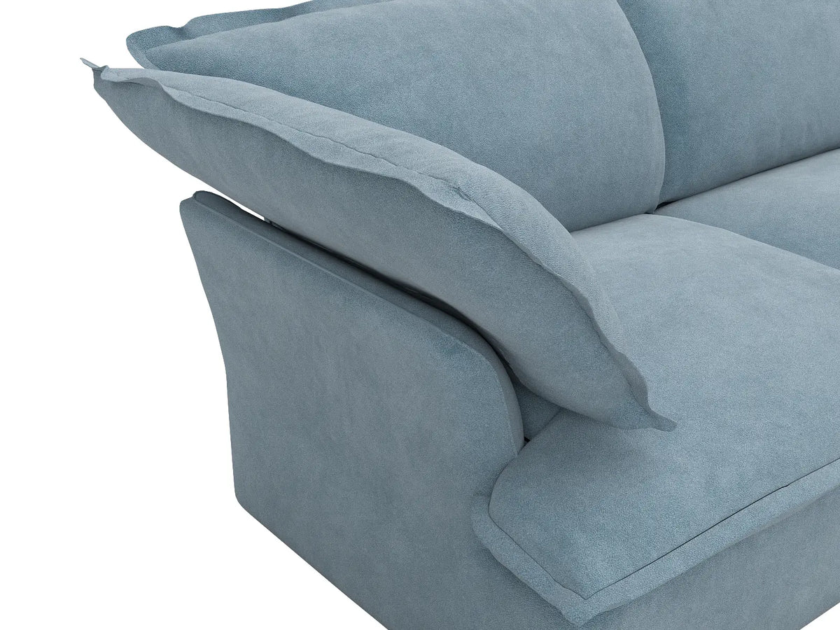 Deluxe Cloud 6-Seater Sofa Set with Storage | 8-Piece (includes 2 ottomans), Velvet Fabric, Washable Covers