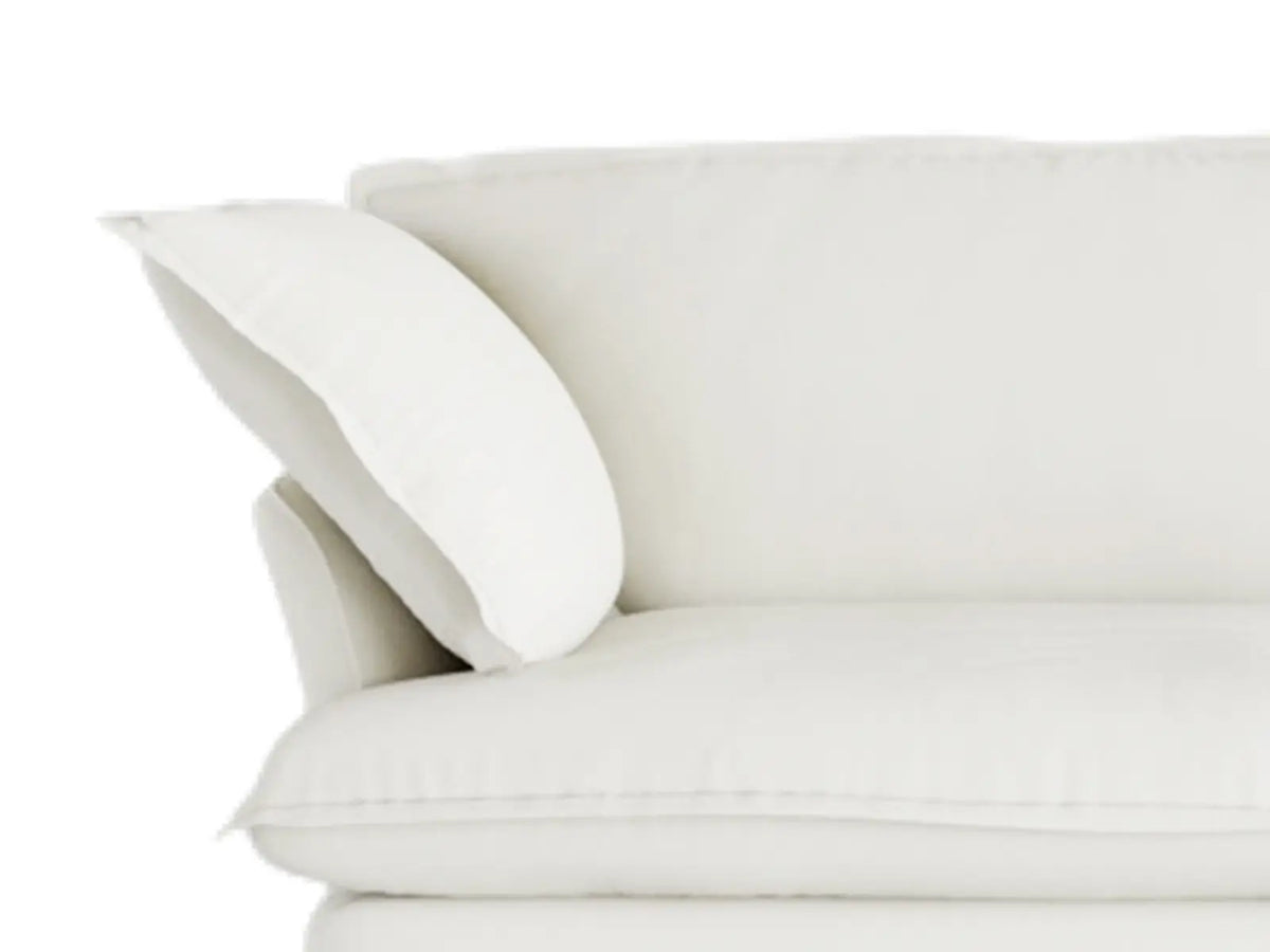 Deluxe Cloud 1-Seater White Washable Single Sofa | 1-Piece, Linen and Cotton Fabric, Modular Design