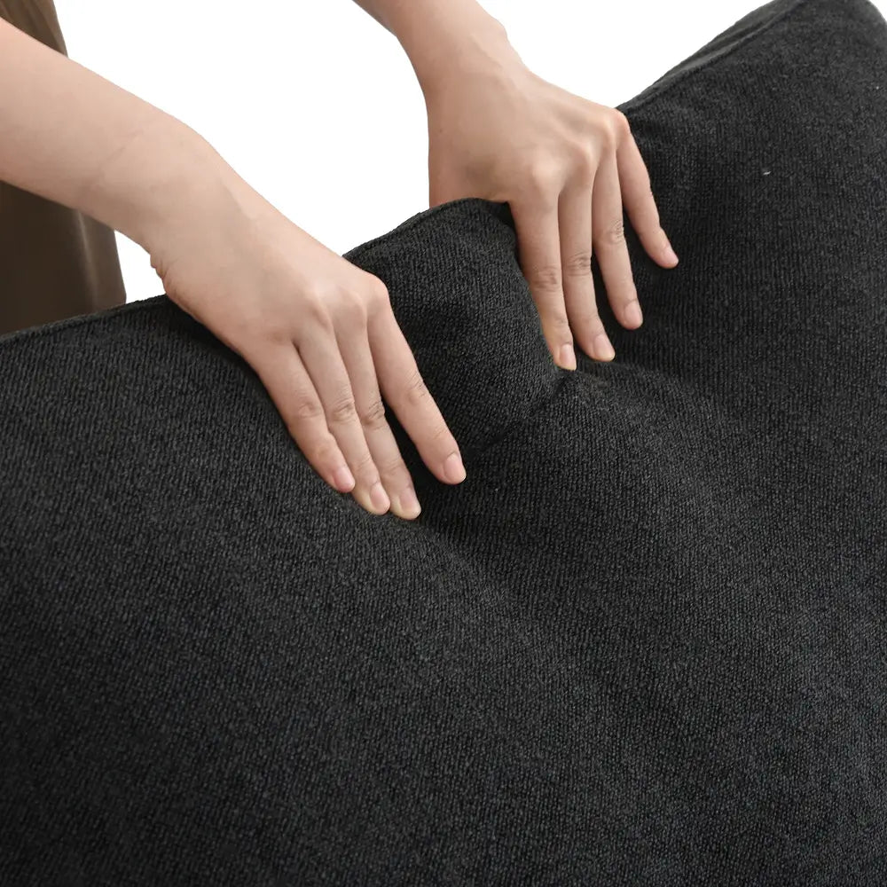 Deluxe Cloud 4-Seater Black Storage U-Shaped Sectional | 6-Piece (includes 2 Ottomans), Cotton and Linen Fabric, Washable Covers