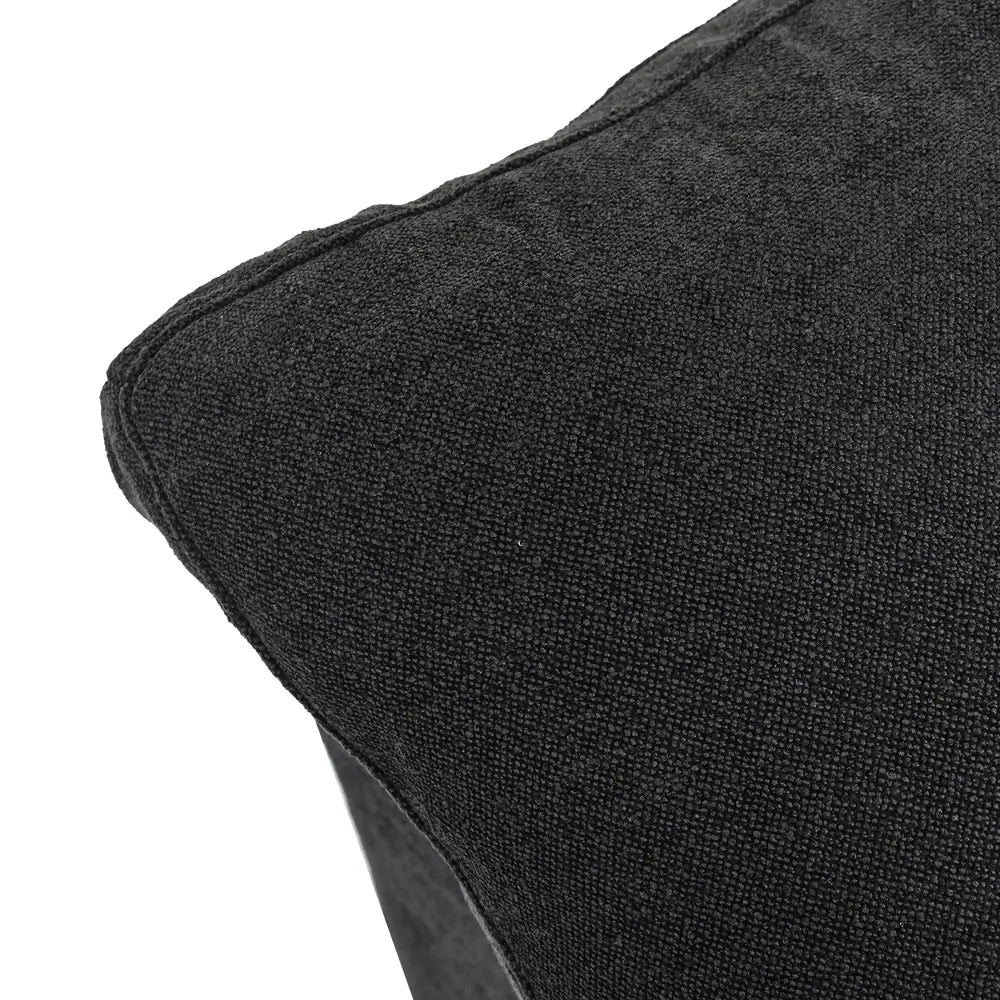 Deluxe Cloud 5-Seater Black Washable V-Shaped Sectional | 5-Piece, Cotton and Linen Fabric, Modular Design