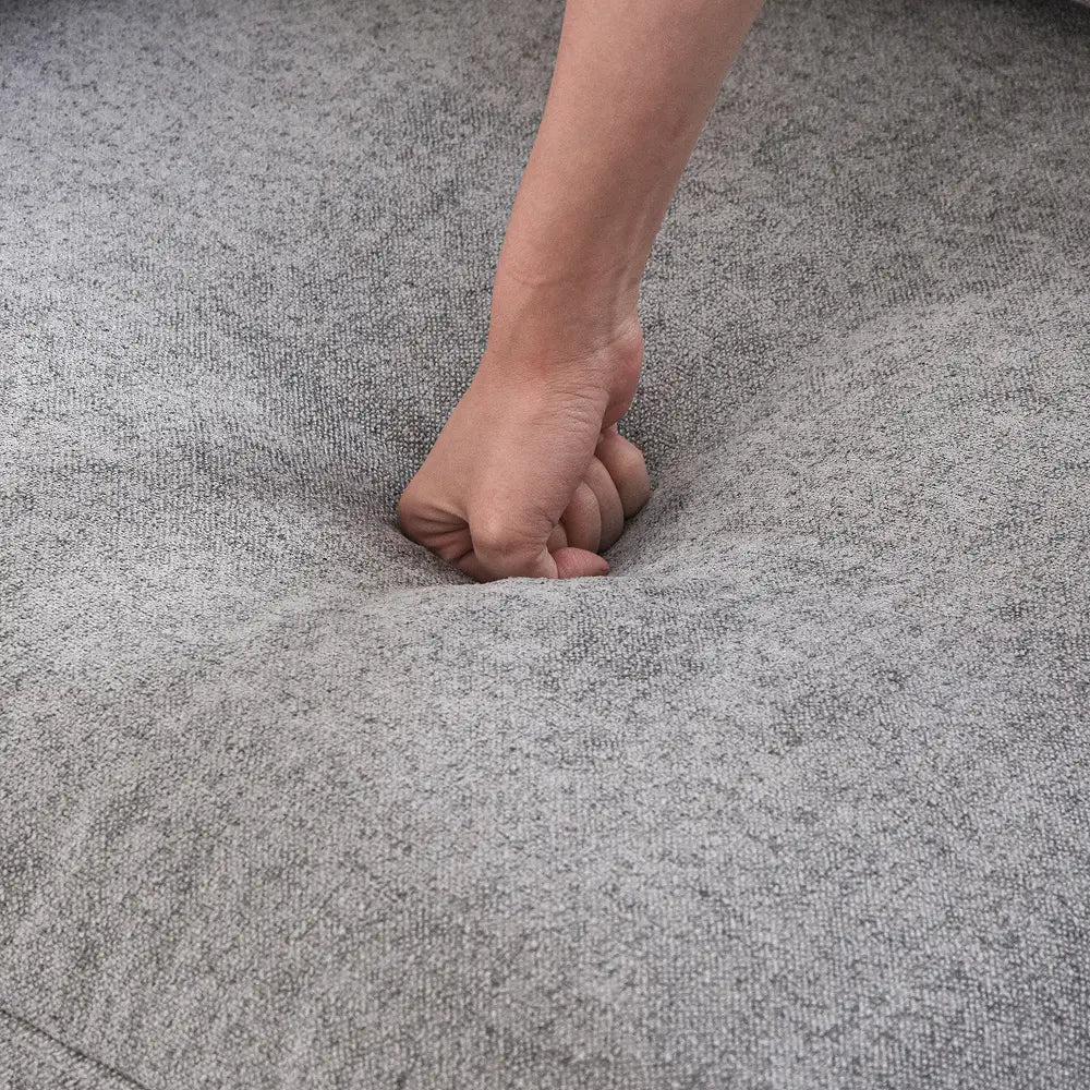 Deluxe Cloud 1-Seater Light-Grey Washable Single Sofa | 1-Piece, Cotton and Linen Fabric, Modular Design