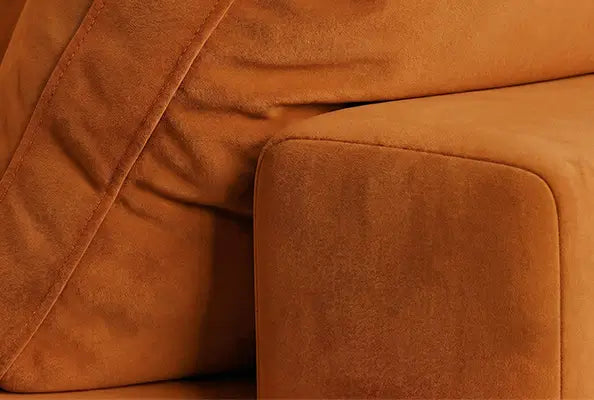 Deluxe Cloud 4-Seater Terracotta U-Shaped Sectional | 6-Piece (Includes 2 Ottomans), Velvet Fabric, Family Room Seating, Washable Cushion Covers
