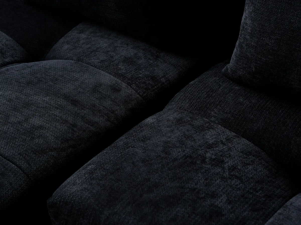 Matrix 4-Seater Black Linen L-Shaped Sectional | 4-Piece, Modern Style