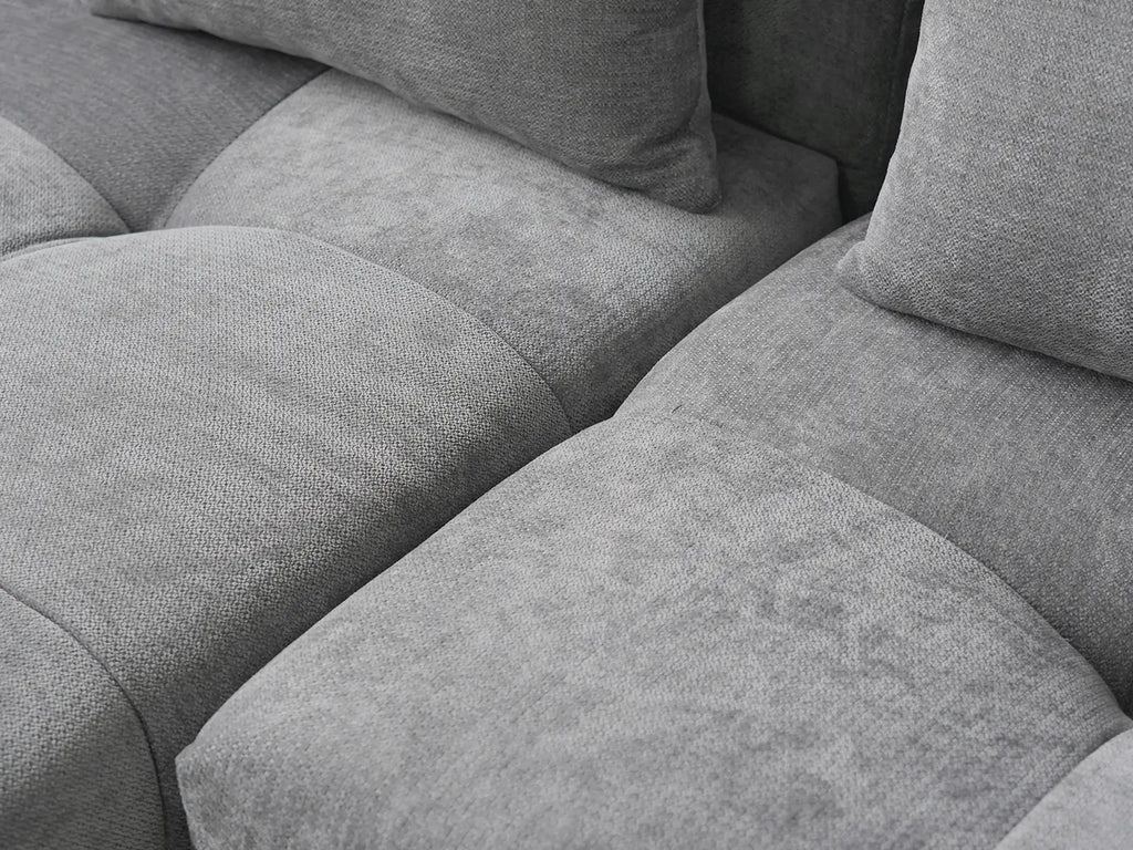 Matrix 4-Seater Light Grey Linen L-Shaped Sectional | 4-Piece, Stylish Design