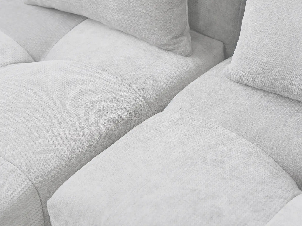 Matrix 3-Seater White Large Space U-Shaped Sectional | 5-Piece (Includes 2 Ottomans), Linen Fabric