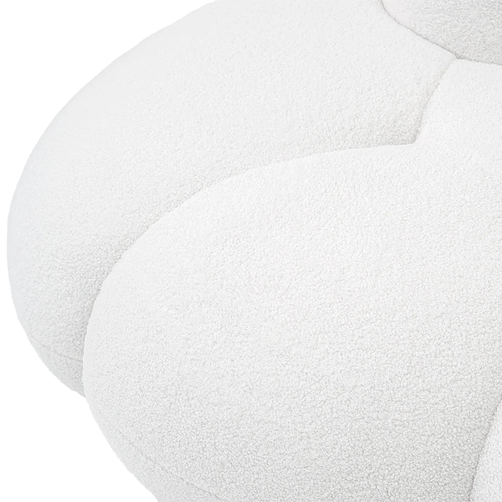 Essential 3-Seater white Teddy Velvet Couch Sectionals | 1-Piece, Teddy Velvet Fabric, Compact Design