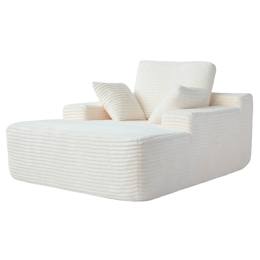 Essential 1-Seater beige Corduroy Single Sofa | 1-Piece, Corduroy Fabric, Small Space