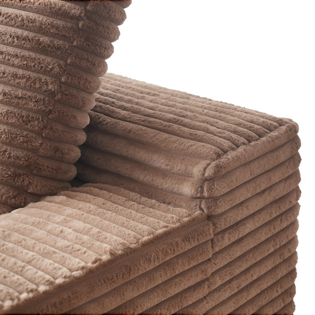 Essential 1-Seater brown Corduroy Single Sofa | 1-Piece, Corduroy Fabric, Small Space