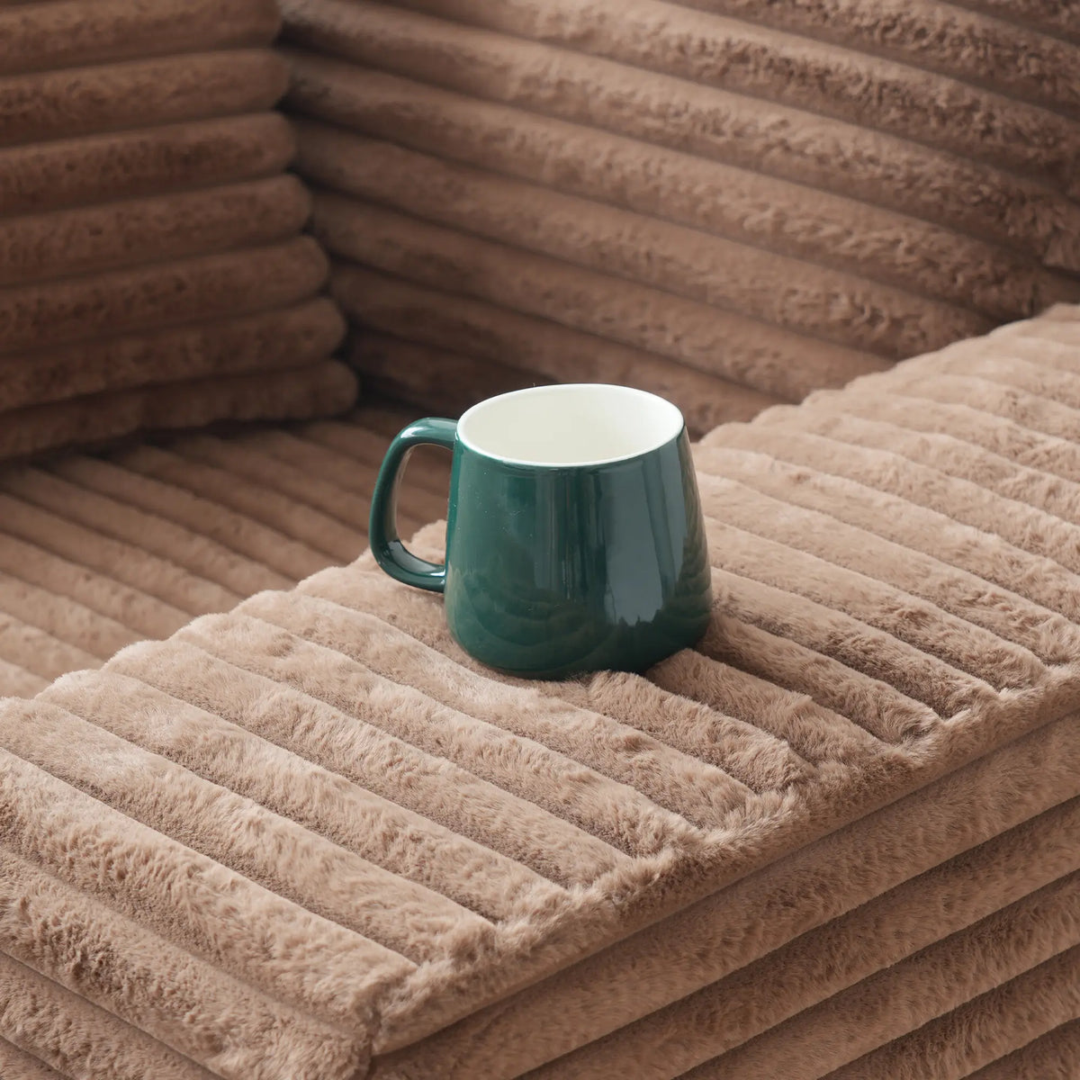 Essential 1-Seater brown Corduroy Single Sofa | 1-Piece, Corduroy Fabric, Small Space