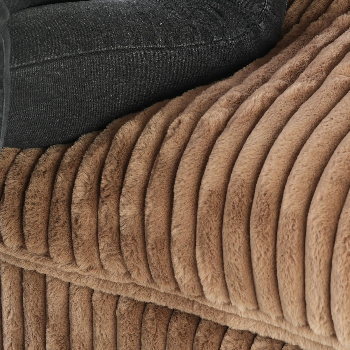 Deluxe Cloud Brown 4-Seater L-Shaped Sectionals | 6-Piece (includes 2 ottomans), Plush Fabric, Removable & Washable Covers