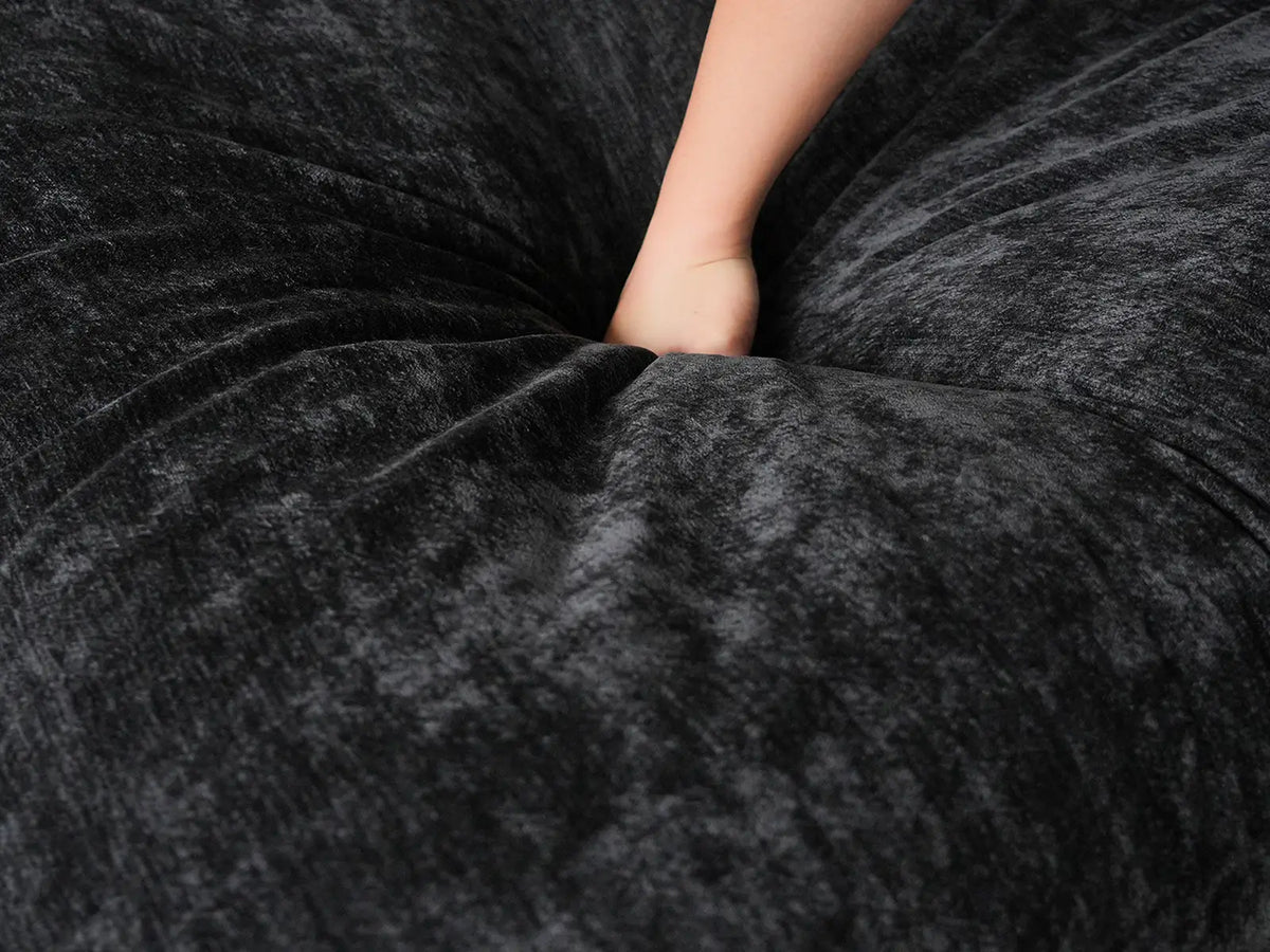 Deluxe Cloud 4-Seater Black U-Shaped Sectional | 6-Piece (Includes 2 Ottomans), Linen-Blend Chenille Fabric, Washable Cushion Covers