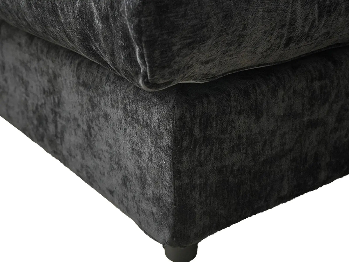 Deluxe Cloud 4-Seater Black U-Shaped Sectional | 6-Piece (Includes 2 Ottomans), Linen-Blend Chenille Fabric, Washable Cushion Covers