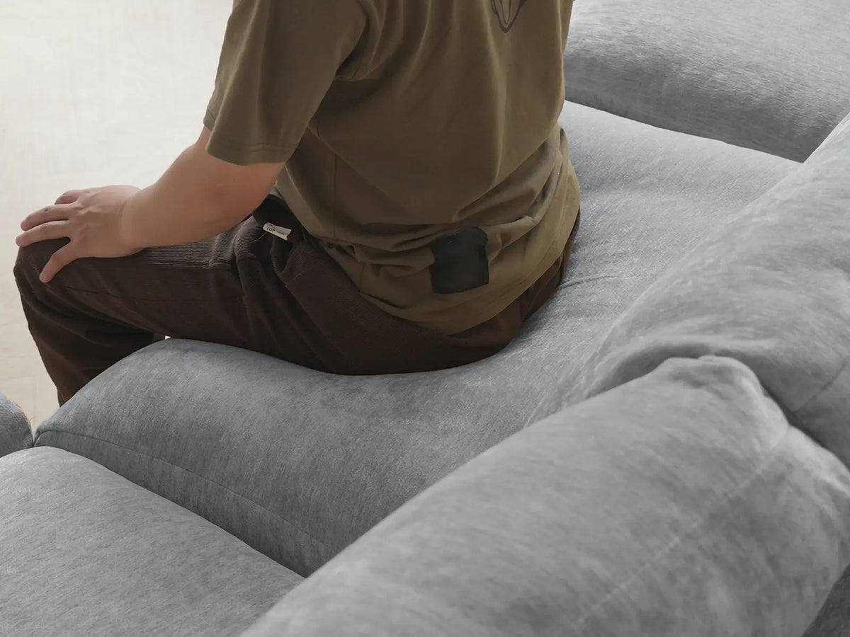 Deluxe Cloud 4-Seater Light Grey U-Shaped Sectional | 6-Piece (Includes 2 Ottomans), Linen-Blend Chenille Fabric, Washable Cushion Covers