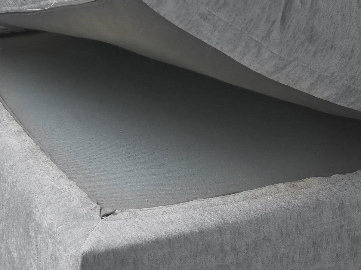 Deluxe Cloud 4-Seater Light Grey L-Shaped Sectional | 4-Piece, Linen-Blend Chenille Fabric, Washable Cushion Covers