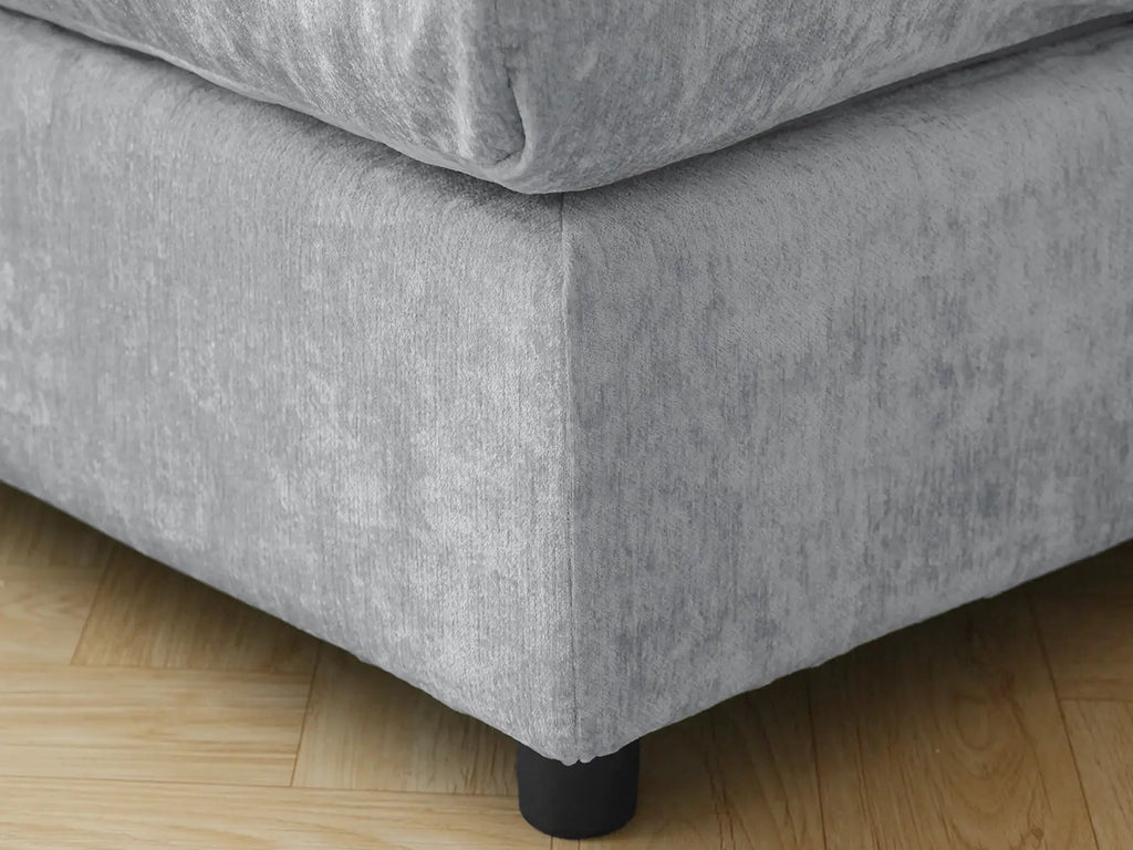 Deluxe Cloud 4-Seater Light Grey U-Shaped Sectional | 6-Piece (Includes 2 Ottomans), Linen-Blend Chenille Fabric, Washable Cushion Covers