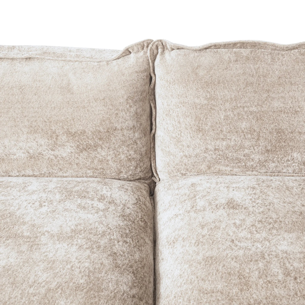 Deluxe Cloud 3-Seater Brown Modular Couch Sectional | 3-Piece, Velvet Fabric, Apartment Friendly