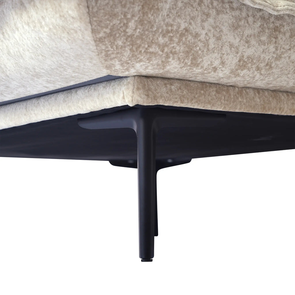 Deluxe Cloud 4-Seater Brown Modular L-Shaped Sectional | 5-Piece (includes 1 Ottoman), Velvet Fabric, Spacious Design