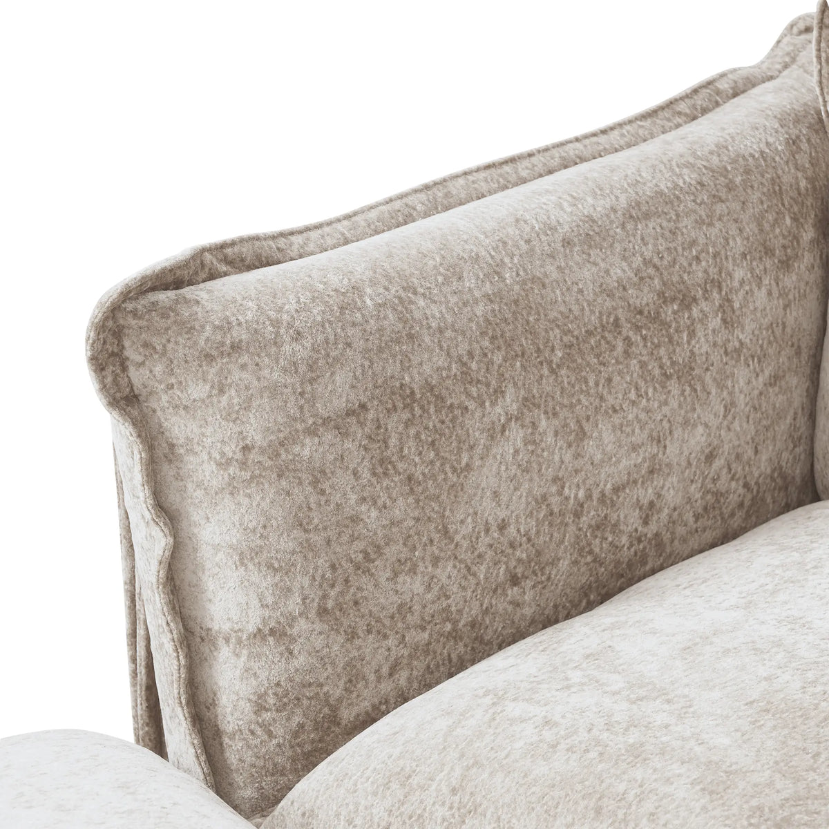 Deluxe Cloud 3-Seater Brown Modular Couch Sectional | 3-Piece, Velvet Fabric, Apartment Friendly
