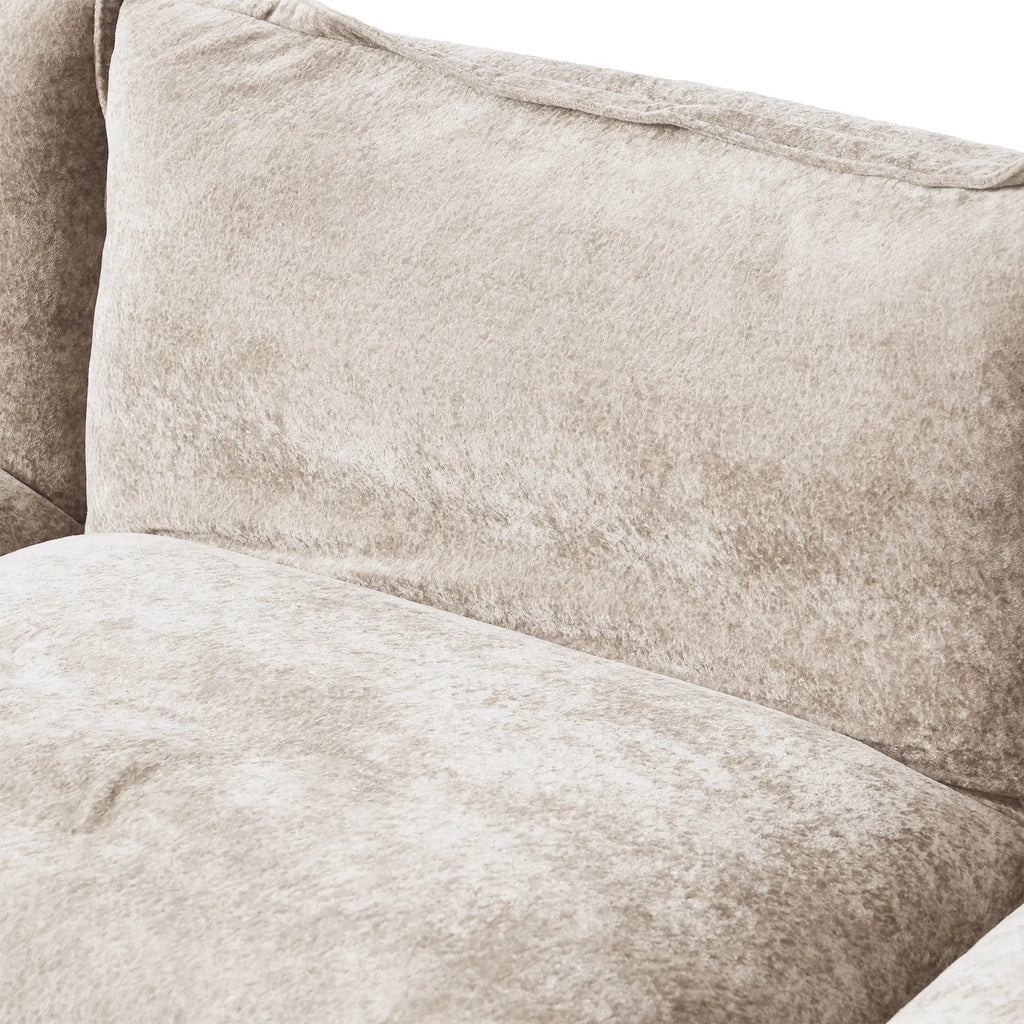 Deluxe Cloud 4-Seater Brown Modular L-Shaped Sectional | 5-Piece (includes 1 Ottoman), Velvet Fabric, Spacious Design