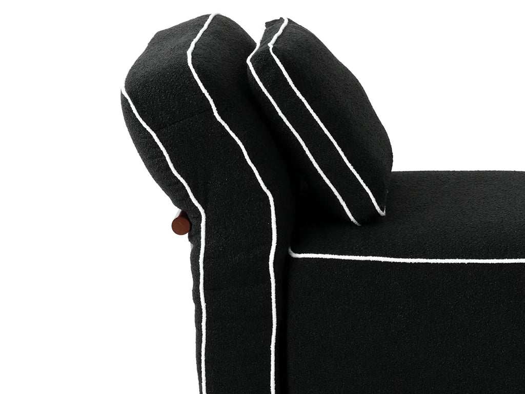 Deluxe Cloud 1-Seater Black Small Space Single Sofa | 1-Piece, Bouclé Sherpa-Like Fabric, Easy To Clean