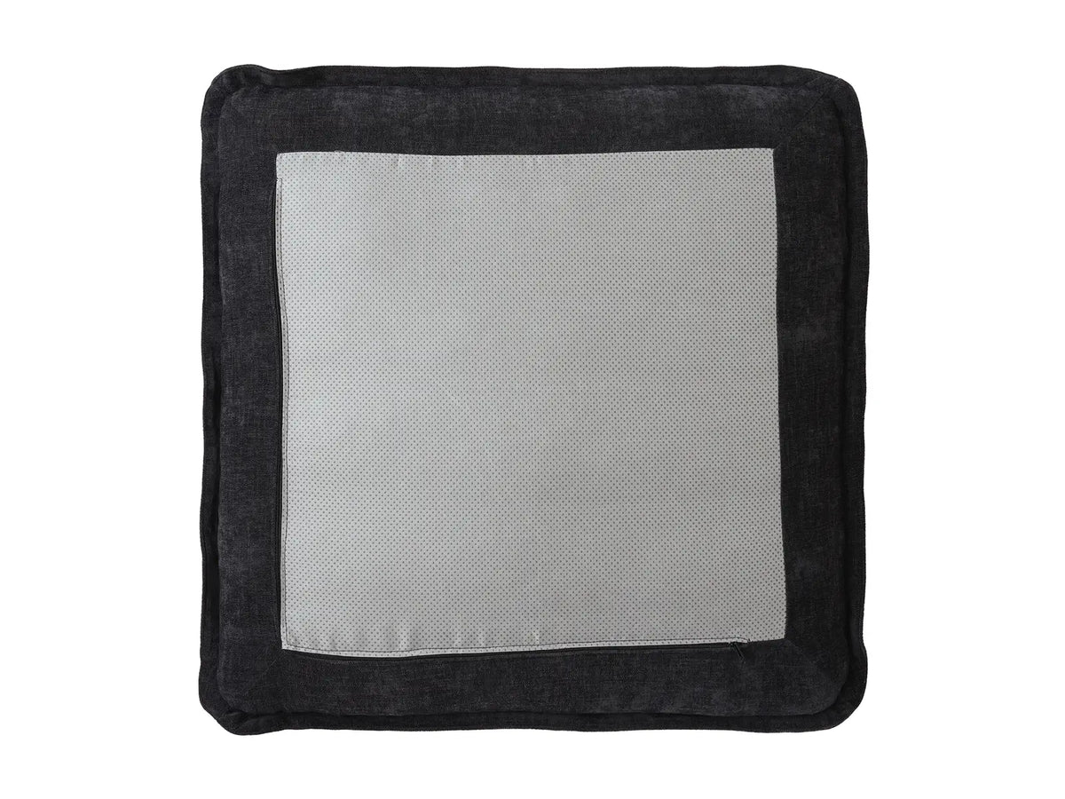 Deluxe Cloud 4-Seater Black L-Shaped Sectional | 5-Piece (Includes 1 Ottoman), Linen Look Poly Fabric, Washable Cushion Covers