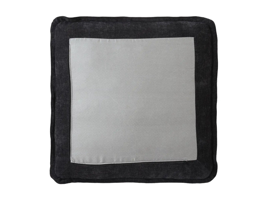 Deluxe Cloud 3-Seater Black U-Shaped Sectional | 5-Piece (Includes 2 Ottomans), Linen Look Poly Fabric, Washable Cushion Covers