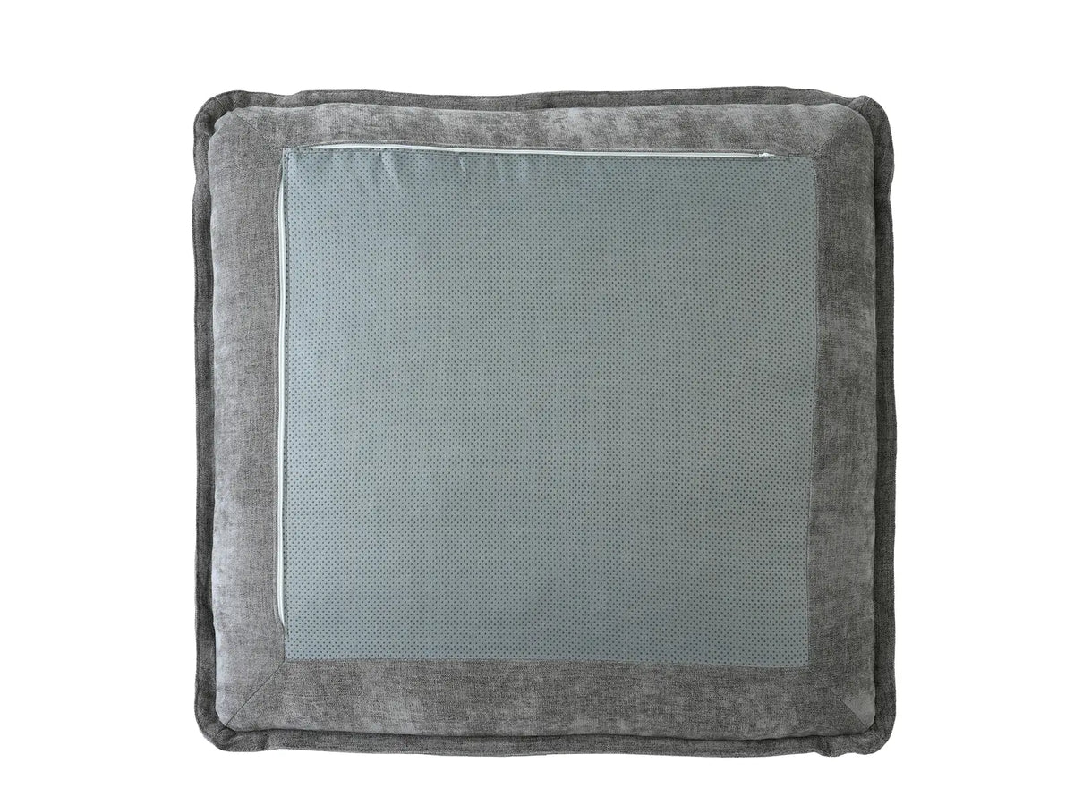 Deluxe Cloud 6-Seater Grey Large Space V-Shaped Sectional | 7-Piece (Includes 1 Ottoman), Linen Look Poly Fabric, Easy To Clean