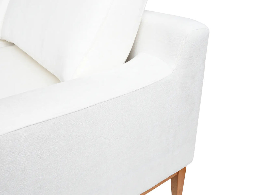 Deluxe Cloud 3-Seater White Large Space U-Shaped Sectional | 5-Piece (Includes 2 Ottomans), Linen Look Poly Fabric, Easy To Clean
