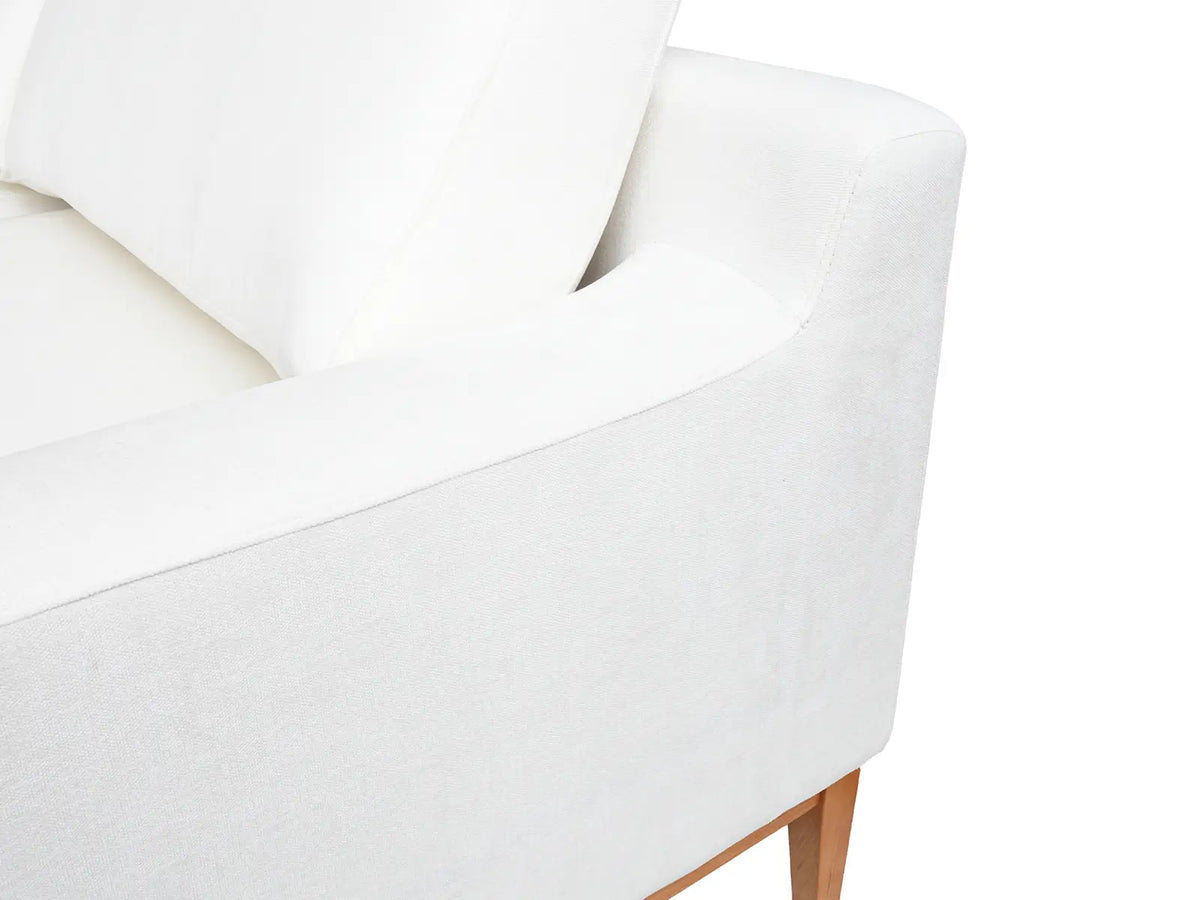 Deluxe Cloud 3-Seater White Large Space U-Shaped Sectional | 5-Piece (Includes 2 Ottomans), Linen Look Poly Fabric, Easy To Clean