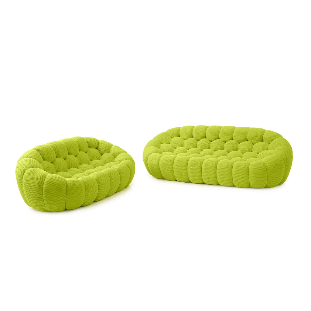 Essential 5-Seater lime-green 3D-Knitted Fabric V-Shaped Sectionals | 2-Piece, 3D-Knitted Fabric, Apartment Friendly