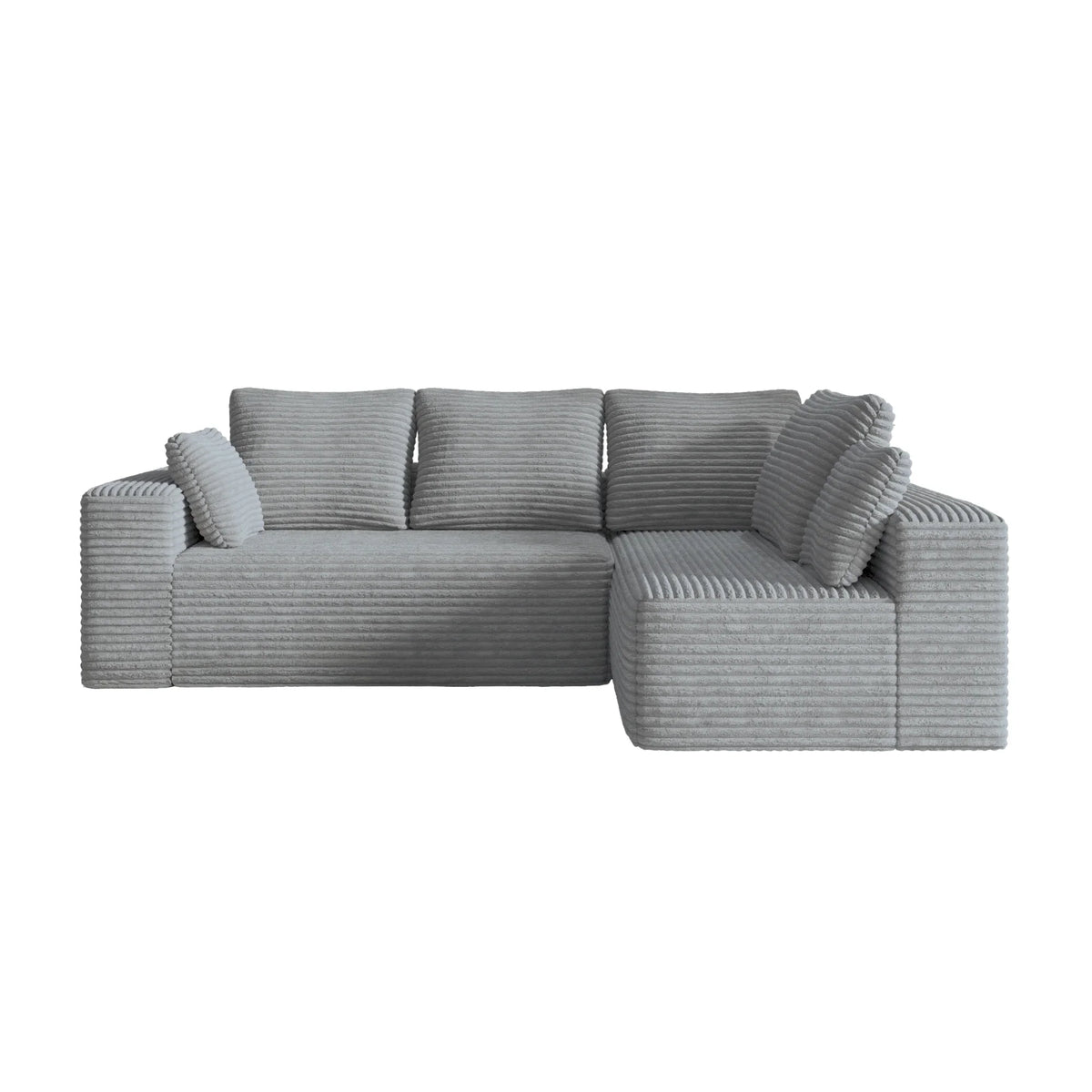 Matrix 4-Seater light-grey Modular L-Shaped Sectionals | 2-Piece, Corduroy Fabric, Compact Design
