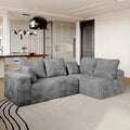 Matrix 4-Seater light-grey Modular L-Shaped Sectionals | 2-Piece, Corduroy Fabric, Compact Design