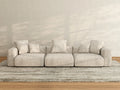 Matrix 3-Seater Beige Washable Couch Sectional | 3-Piece, Corduroy Fabric, Modular Design