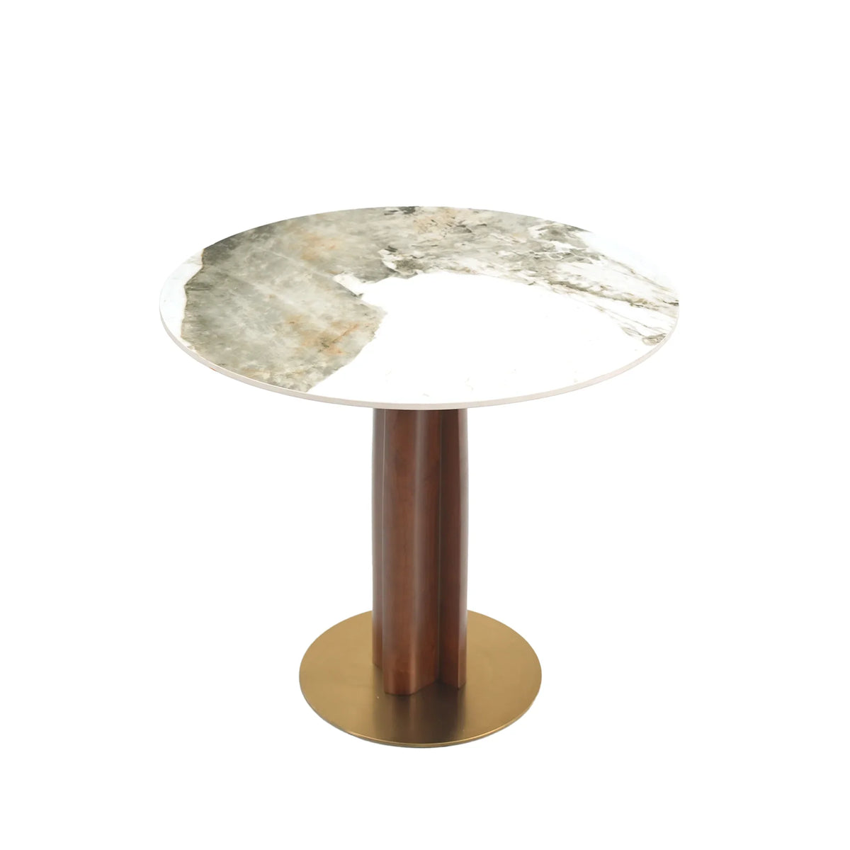 Nero Sintered Stone Bistro Table | 34" Pandora Round With Wood Base