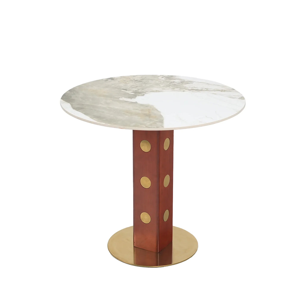 Nero Sintered Stone Bistro Table | 34" Pandora Round With Wood Base