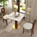 Nero Sintered Stone Bistro Table | 34" Pandora Square With Wood Base