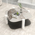 Zenith Glass Coffee Table | 36" Ivory Square With Storage Shelf