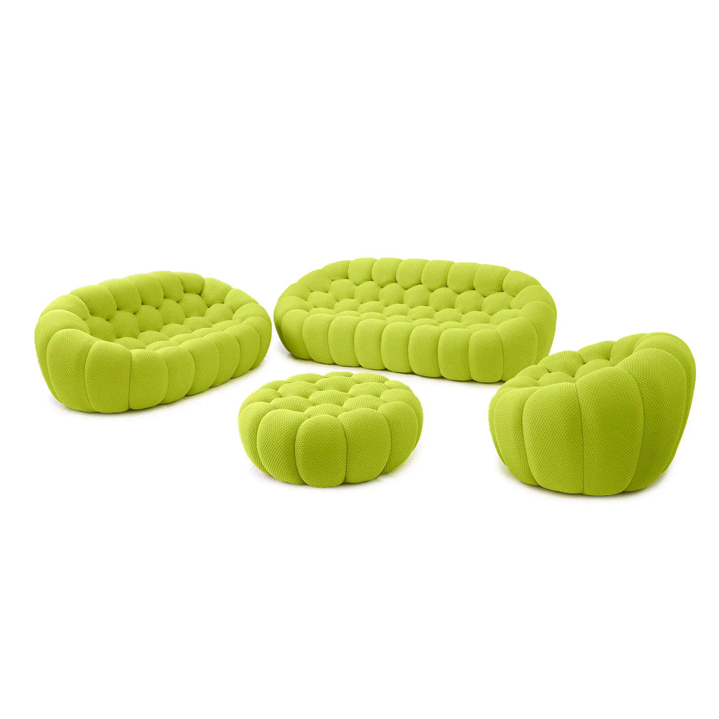 Essential 6-Seater lime-green 3D-Knitted Fabric Sofa Sets | 4-Piece (includes 1 Ottoman), 3D-Knitted Fabric, Roomy Layout