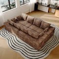 Matrix 8-Seater brown Modular Symmetrical Sectionals | 4-Piece, Corduroy Fabric, Large Space