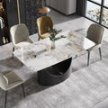 Marbella Sintered Stone Dining Table | 63" Pandora Rectangular With Curved Edge
