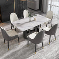 Marbella Sintered Stone Dining Table | 63" White Gloss Rectangular With Straight Edge