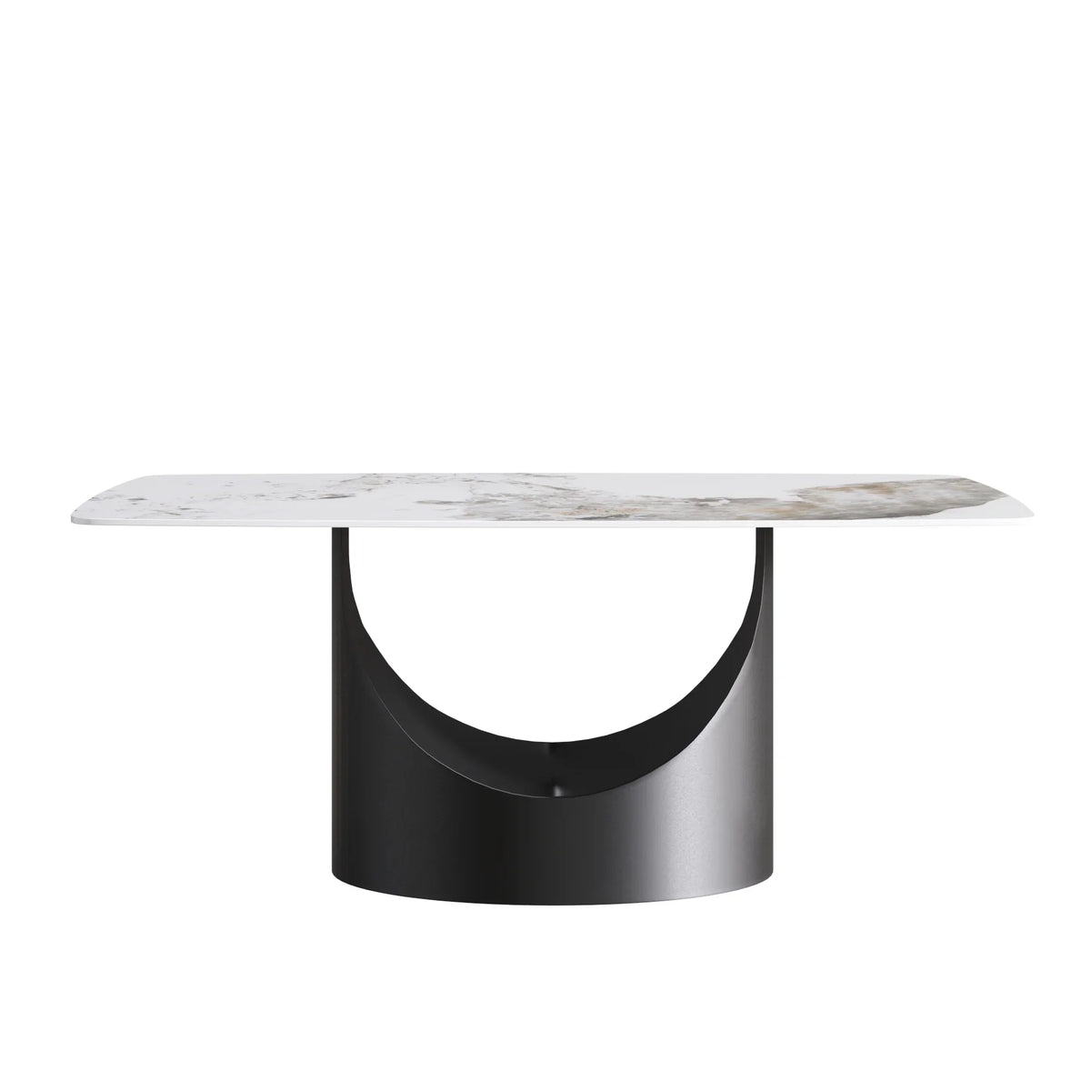 Marbella Sintered Stone Dining Table | 71" Pandora Rectangular With Curved Edge