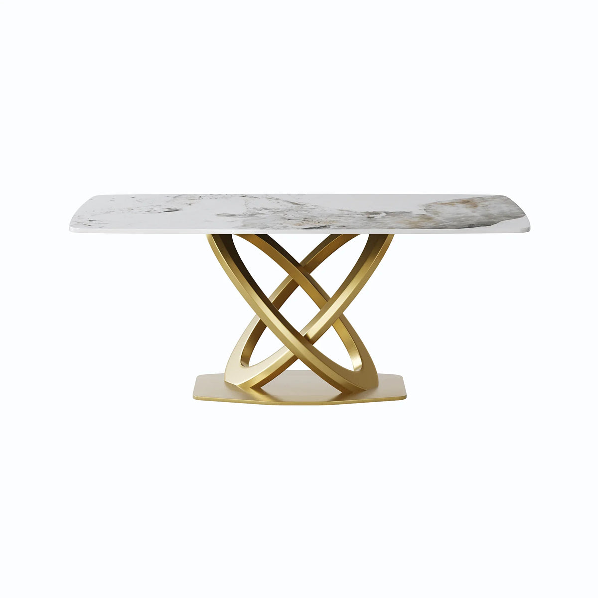 Marbella Sintered Stone Dining Table | 71" Pandora Rectangular With Curved Edge